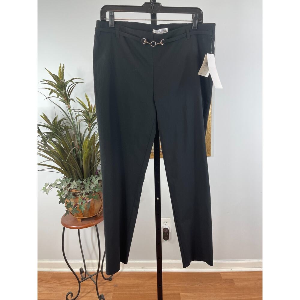 Retrology Dress Pants Women's Large Black Solid Comfort Waist Equestrian Chic